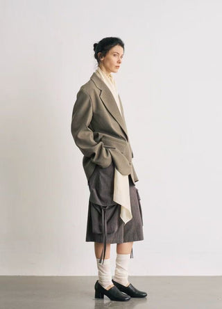 BALIANG Nomadic Scarf Blazer-Husk Green