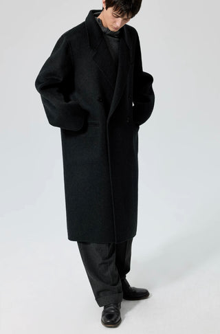 Simple Project Wool Chester Coat-Black