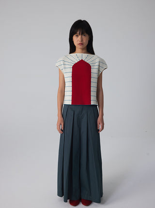 597c Contrast Knit Top