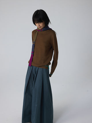 597c Pleated Bell-Bottom Pants