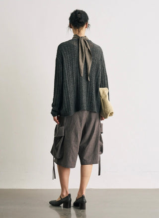 BALIANG Alpaca Fluffy Cardigan-Gray