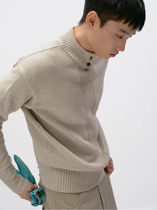 Simple Project Mock Neck Sweater