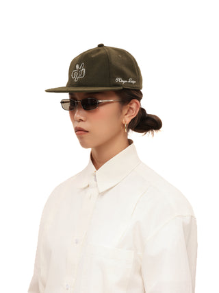 6CRAYON Embroidered Wool Blend Baseball Cap-Green