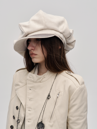 Newsboy Cap-Ivory