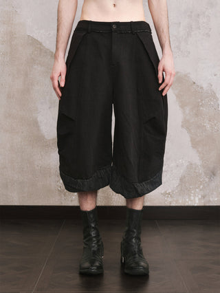 ILNya Twisted Cuff Cropped Pants-Black