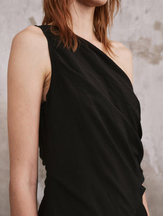 ILNya Asymmetric Pleated Layered Maxi Dress