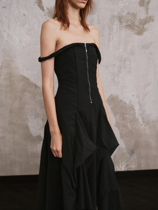 ILNya Ribbon Bud Bustier Maxi Dress