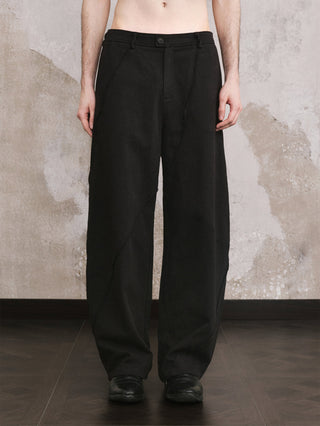 ILNya Raw-Edge Cotton Casual Trousers