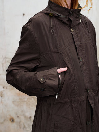 ILNya Curve Hooded Trench Coat