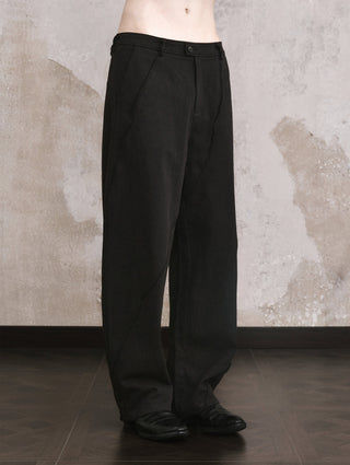 ILNya Raw-Edge Cotton Casual Trousers