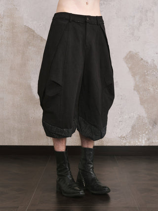 ILNya Twisted Cuff Cropped Pants-Black