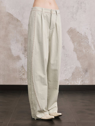 ILNya Frayed Curved Trousers