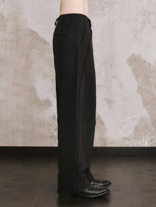 ILNya Raw-Edge Cotton Casual Trousers