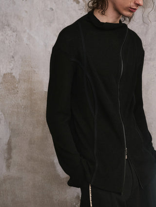 ILNya Stand Collar Curved Cardigan