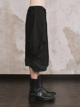 ILNya Twisted Cuff Cropped Pants-Black