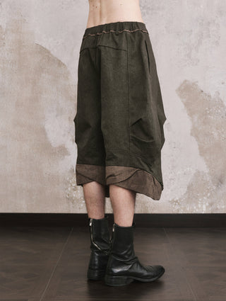 ILNya Twisted Cuff Cropped Pants-Olive Green