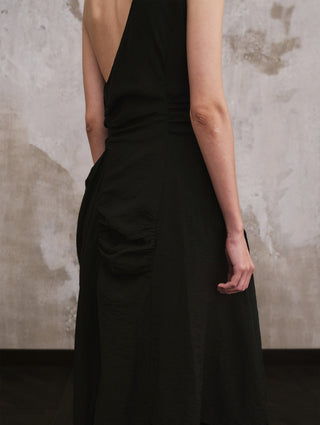 ILNya Asymmetric Pleated Layered Maxi Dress
