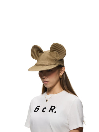 6CRAYON Pleated Flat Brim Mickey Cap-Army Green