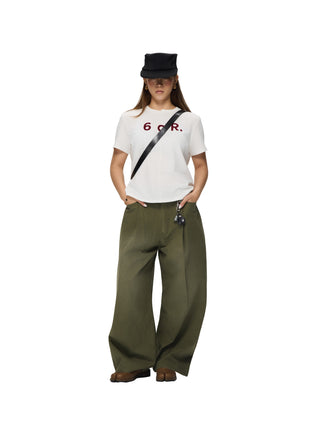 6CRAYON Retro Herringane Washed Trousers