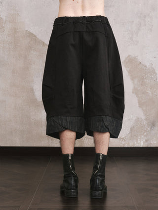 ILNya Twisted Cuff Cropped Pants-Black