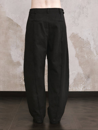 ILNya Raw-Edge Cotton Casual Trousers