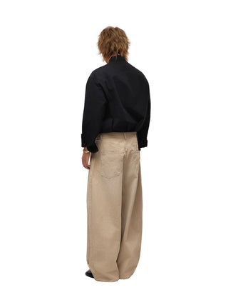 6CRAYON Patchwork Poplin Embroidered Shirt-Black