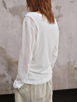 ILNya Layered Raw-Edge Cotton Tee