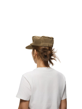 6CRAYON Pleated Flat Top Stretch Baseball Cap-Army Green