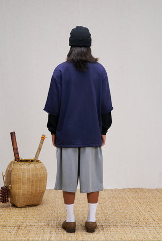 Unlimited Mote Waffle Jumper-Navy Blue