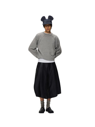 6CRAYON Spliced Pleated PU Leather Shorts