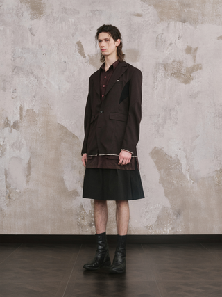 ILNya Knit-Panel Contrast Tailored Blazer