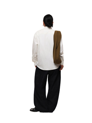 6CRAYON Patchwork Poplin Embroidered Shirt-Ivory