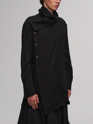 ILNya Asymmetric Collar Shirt Jacket