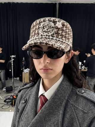 8LOME Pearl Baroque Cap-Houndstooth