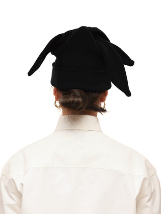 6CRAYON Three-Ear Knit Beanie-Black