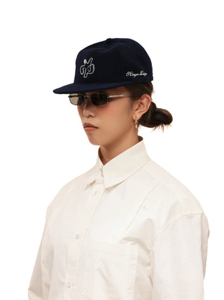 6CRAYON Embroidered Wool Blend Baseball Cap-Navy