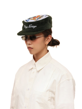 6CRAYON Embroidered Patchwork Baseball Cap-Washed Navy