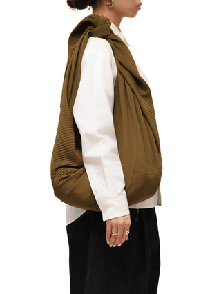 6CRAYON Pleated Hobo Bag-Moss Green