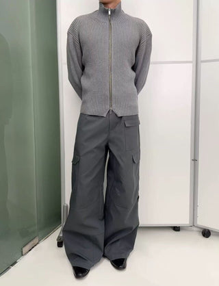 NFAI Woolen Cardigan-Gray