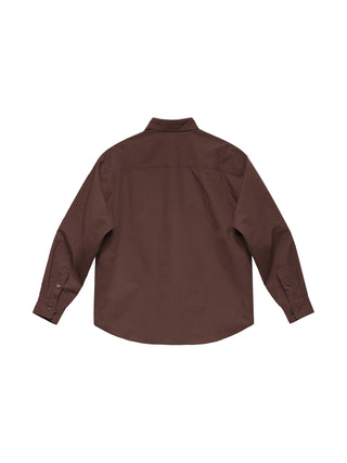6CRAYON Patchwork Poplin Embroidered Shirt-Brown