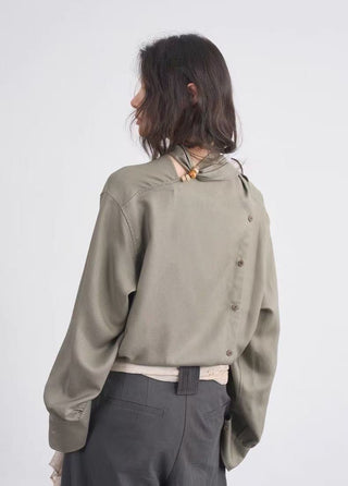 BALIANG Reversible Tencel Blouse-Sage Green