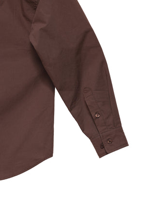 6CRAYON Patchwork Poplin Embroidered Shirt-Brown