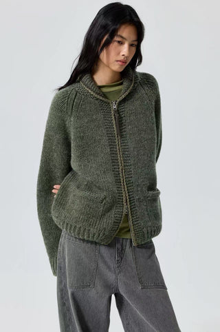 Simple Project Cowichan Sweater-Oak Green