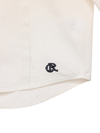 6CRAYON Patchwork Poplin Embroidered Shirt-Ivory