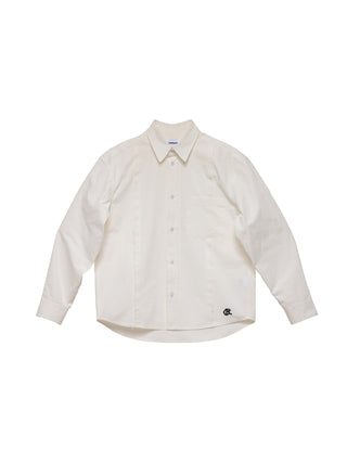 6CRAYON Patchwork Poplin Embroidered Shirt-Ivory