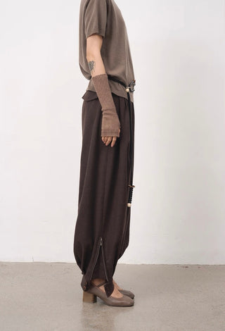 BALIANG Tapered Pleated Trousers-Coffee Brown