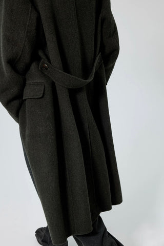 Simple Project Wool Chester Coat-Olive Green