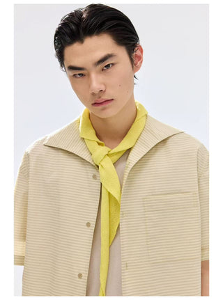 Simple Project Striped Shirt-Butter Yellow
