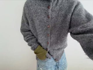 Simple Project Brushed Cardigan-Grey