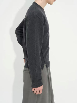 NFAI Slit Knit Jumper-Charcoal Gray